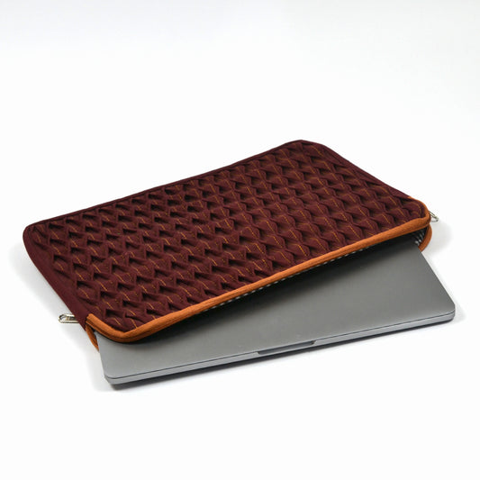 Burgundy Smocked Laptop Sleeve
