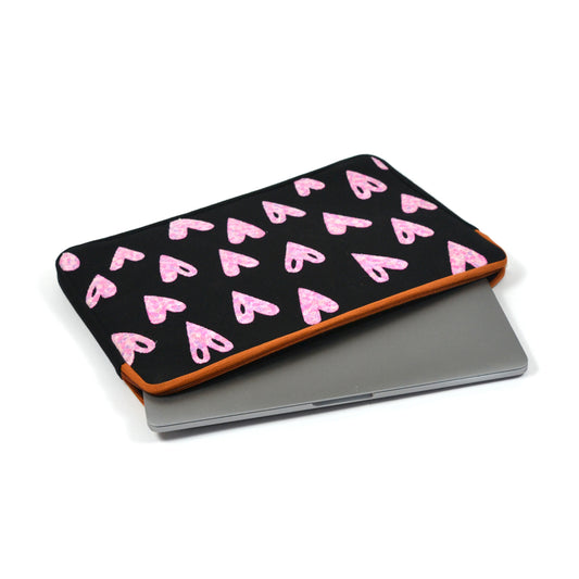 Fuchsia Hearts Laptop Sleeve