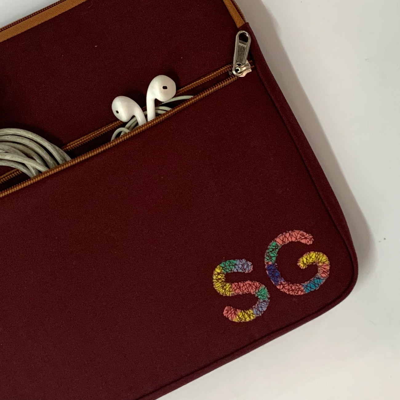Burgundy Smocked Laptop Sleeve