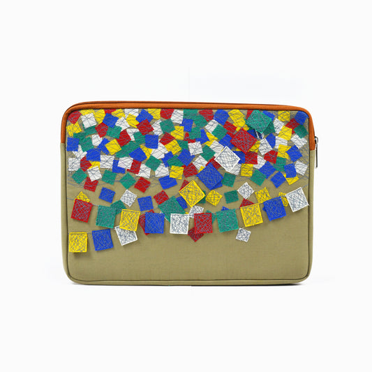 Tashi Laptop sleeve | Artisanal | Make in India | Tech Accessories | Custom made | Gulal