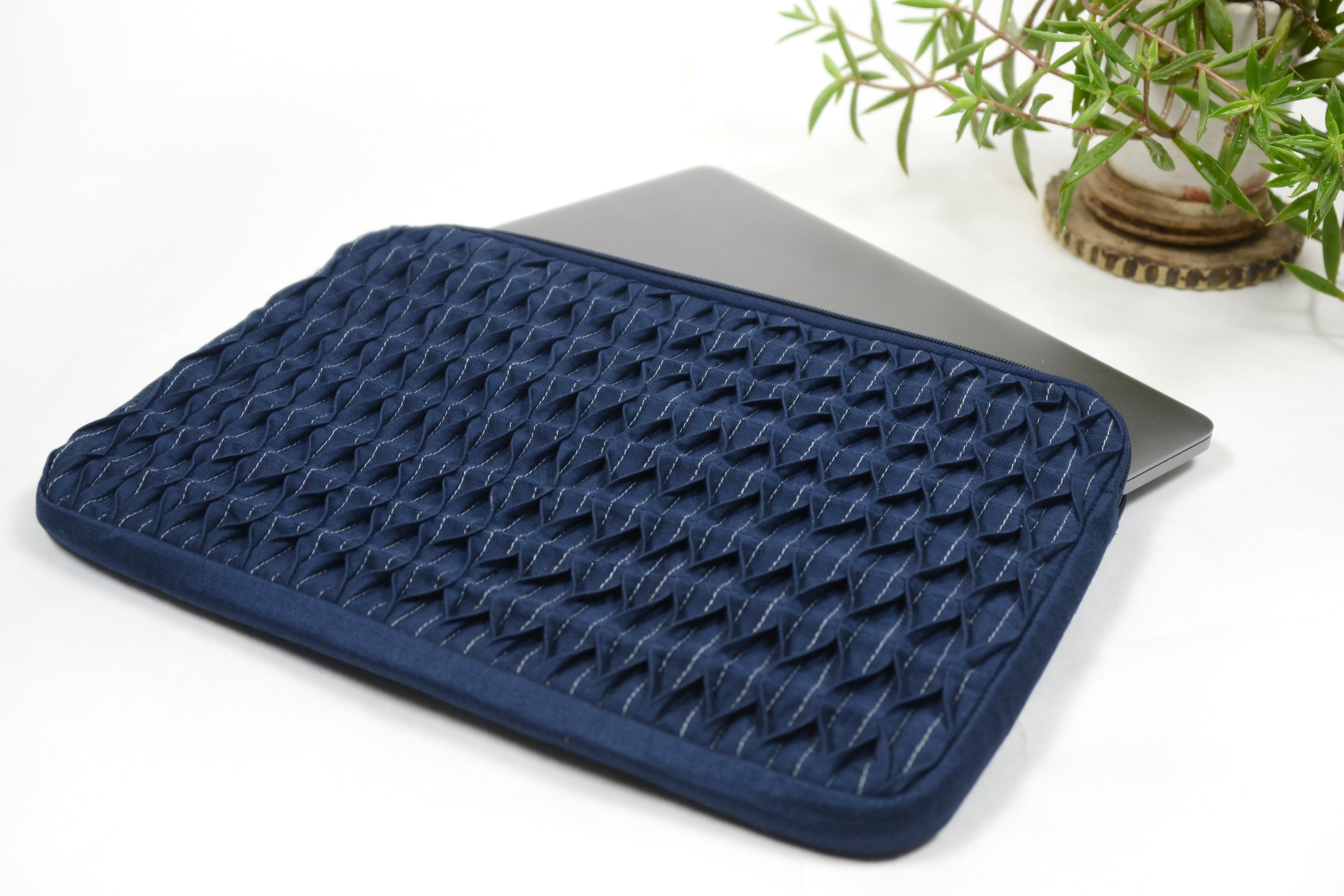 Gulal Banaras Accessories Midnight Smocked Laptop Sleeve