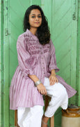 Berry Crack Pleated Tunic