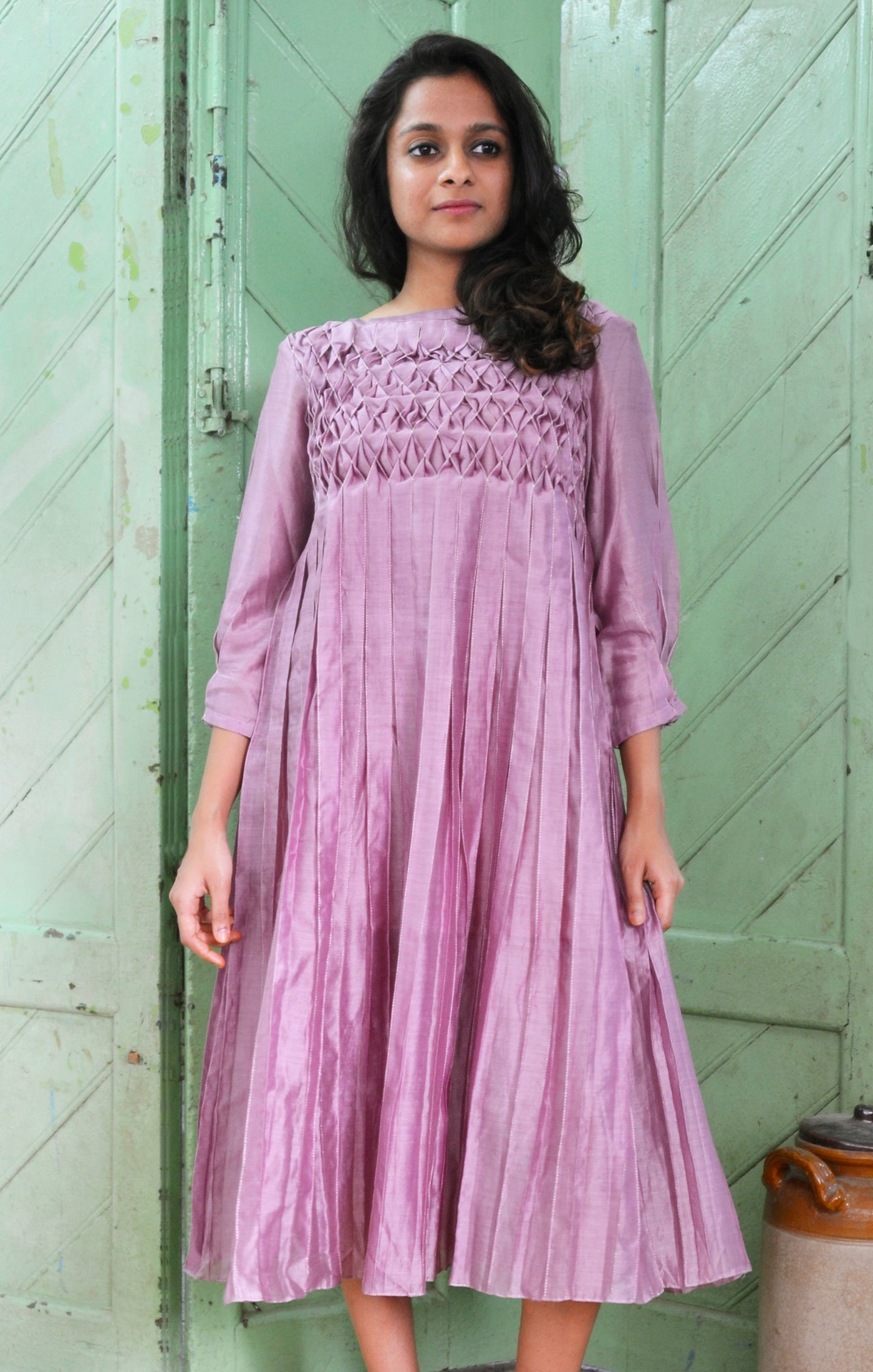 Acai Berry Sparkle Pleated Dress