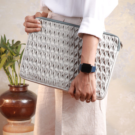 Gunmetal Smocked Laptop Sleeve