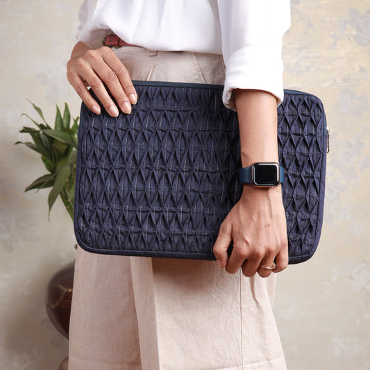 Midnight Smocked Laptop Sleeve