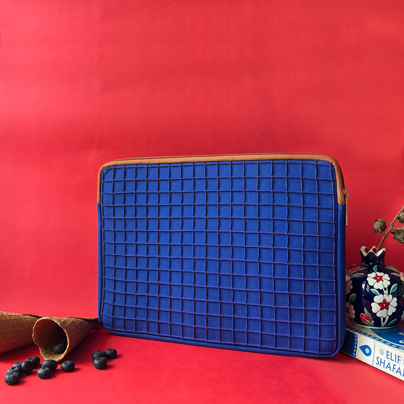 Blueberry Waffle Laptop Sleeve | Handcrafted in India | Gulal