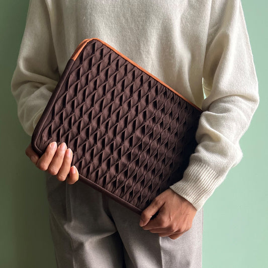 Mocha Smocked Laptop Sleeve