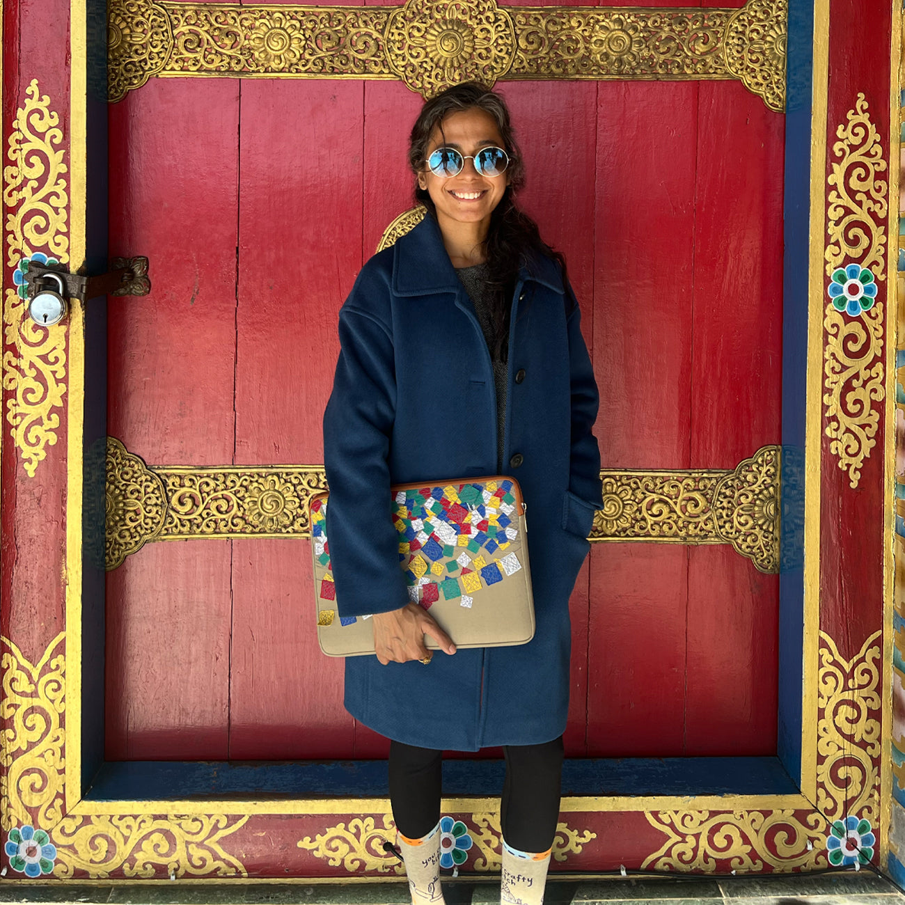 Tashi Laptop Sleeve | Artisanal | Handcrafted in India | Gulal