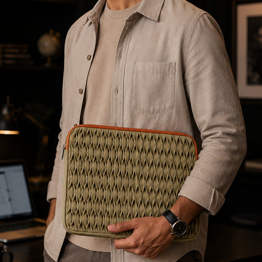 Sage Smocked Laptop Sleeve