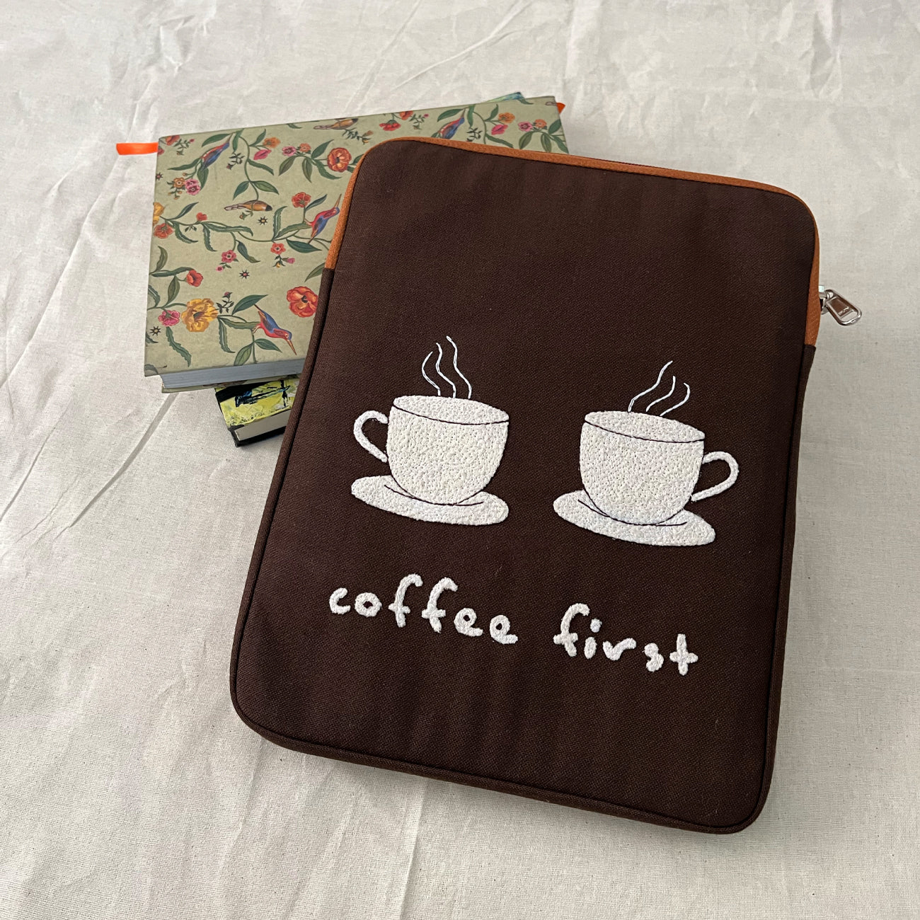 Coffee First Tablet Sleeve  | Handcrafted in India | Gulal