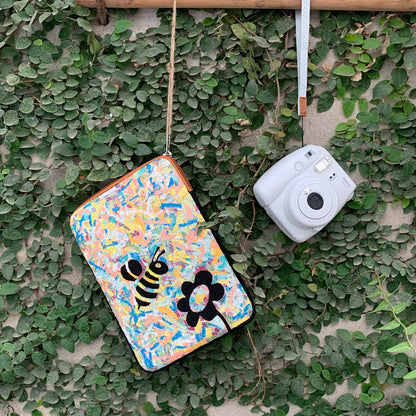 The Honey Bee & Daisy Tablet Sleeve  | Handcrafted in India | Gulal