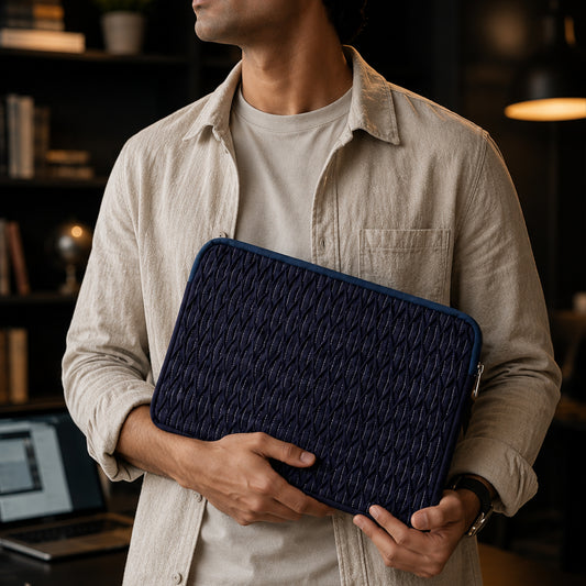 Midnight Smocked Laptop Sleeve