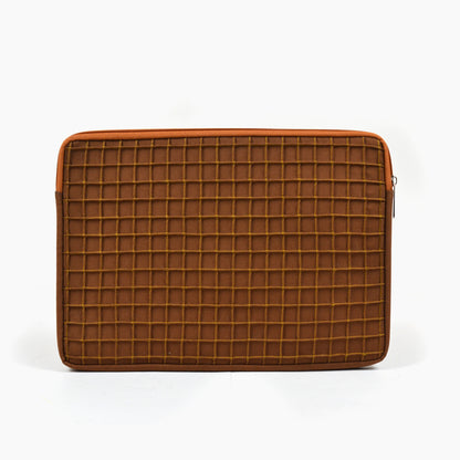 Cocoa Waffle Laptop Sleeve | Handcrafted in India | Gulal