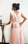 MAXI DRESS WITH PLEATED SKIRT - Gulal 