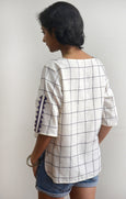 LONG SHORT CHECKERED TOP