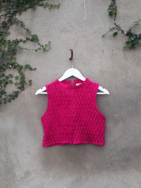 Gulaabi Smocked Crop Top