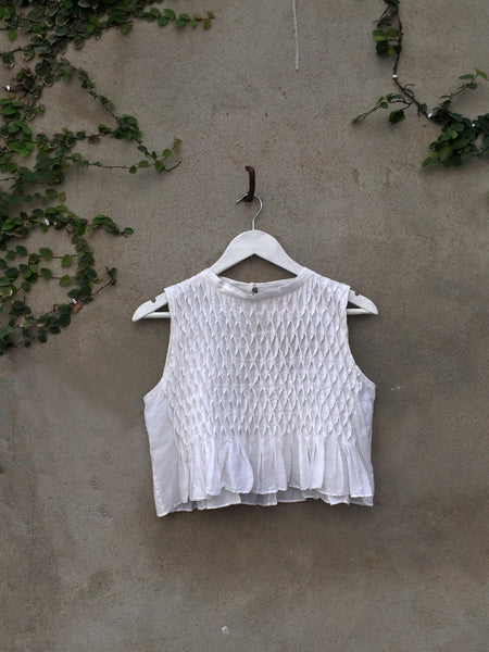 Safed Smocked Crop Top