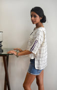 LONG SHORT CHECKERED TOP